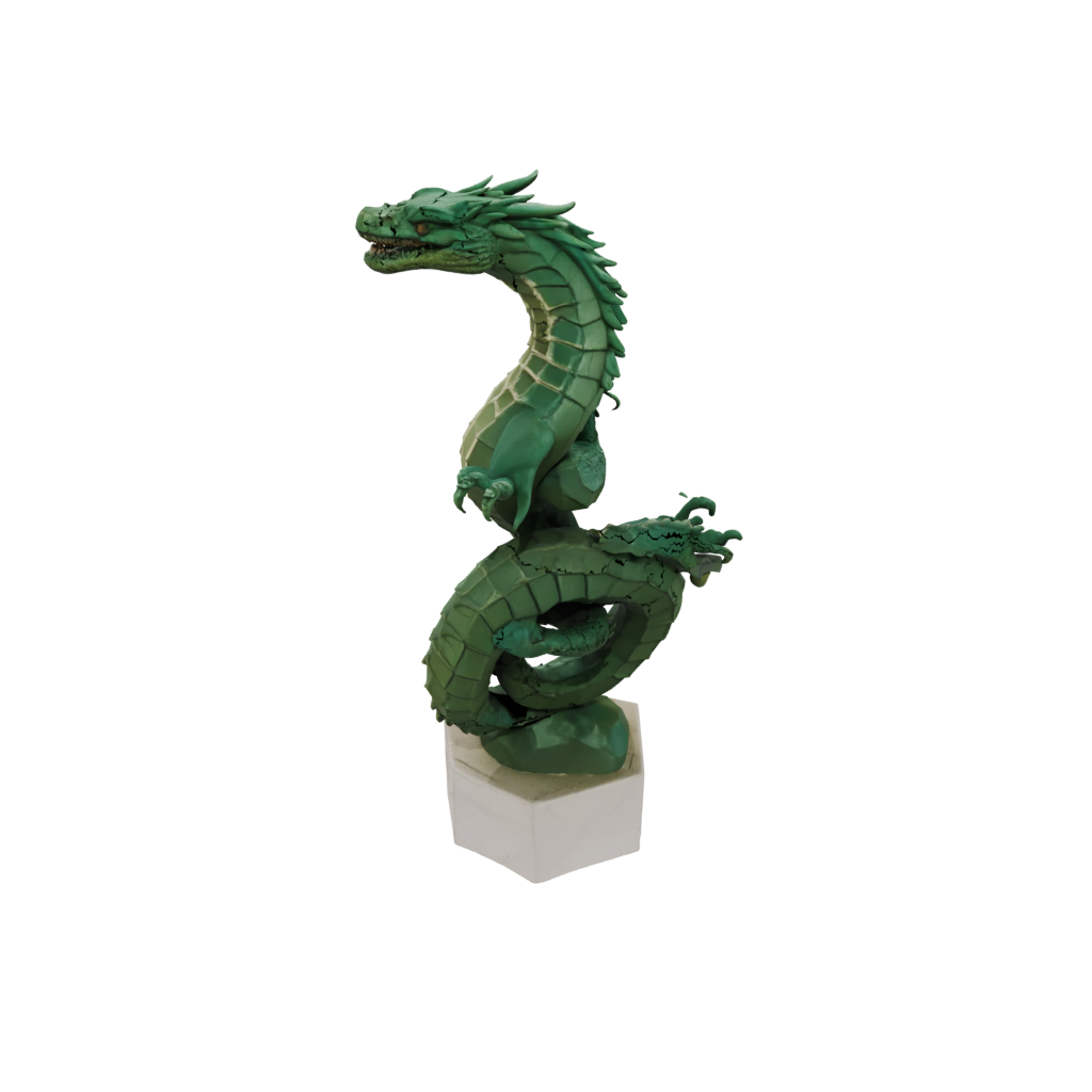Low-Poly Relief Basilisk Serpent