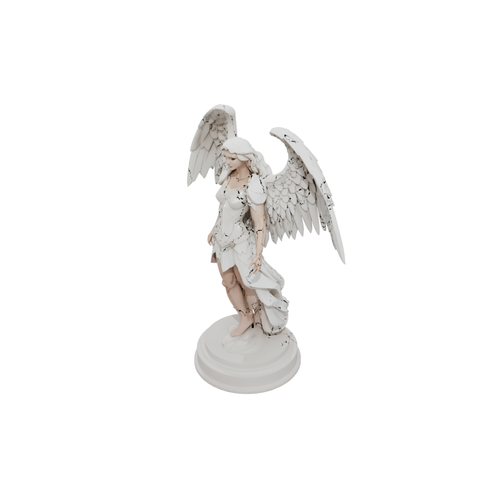 Low-Poly Relief Celestial Angel Warrior