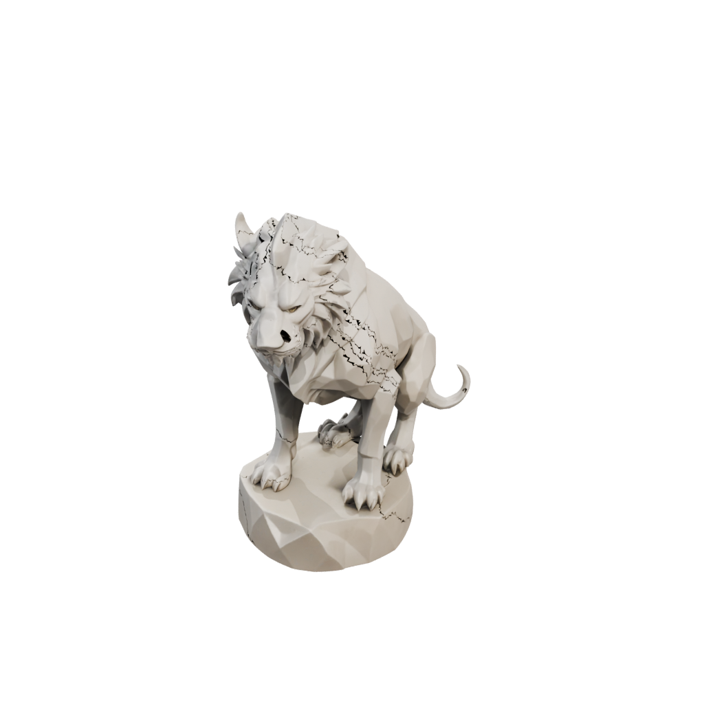 Low-Poly Relief Chimera Beast