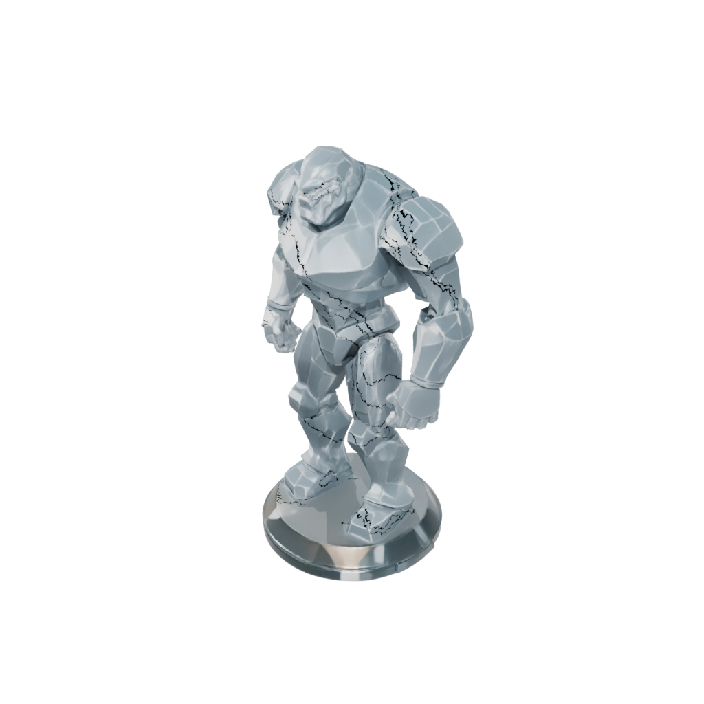 Low-Poly Relief Crystal Golem