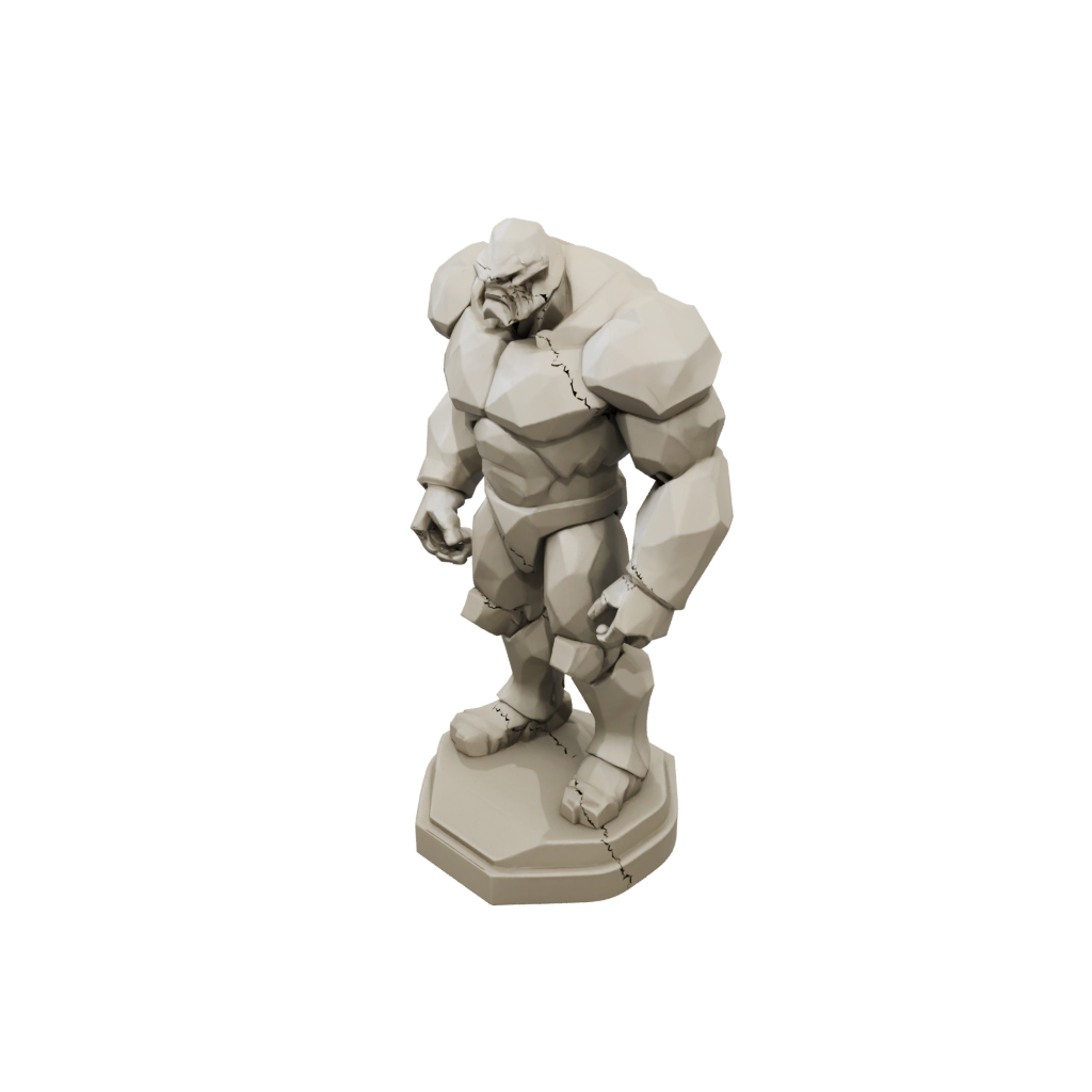 Low-Poly Relief Earth Golem Colossus