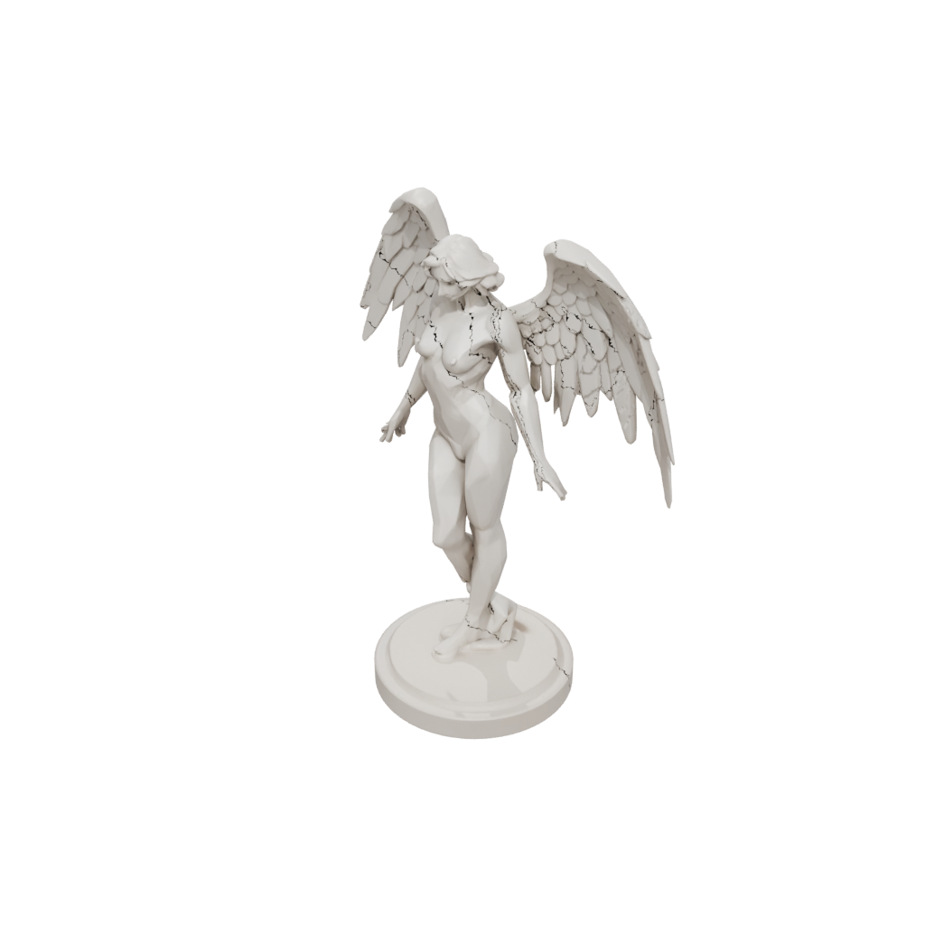 Low-Poly Relief Fallen Angel
