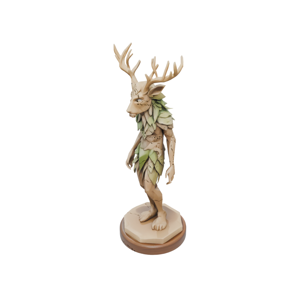 Low-Poly Relief Forest Spirit Ent