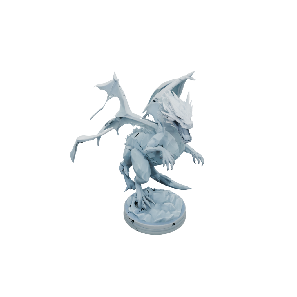 Low-Poly Relief Frost Wyrm