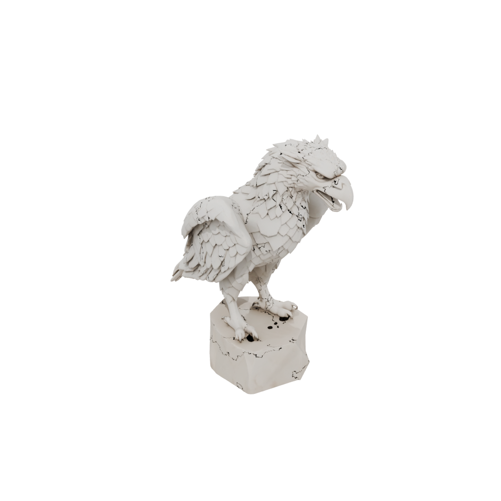 Low-Poly Relief Griffin Statue