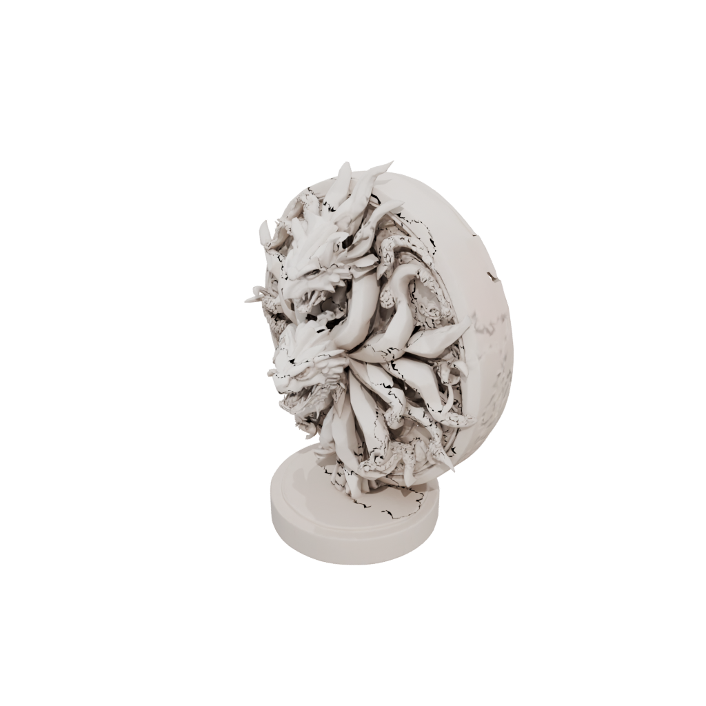 Low-Poly Relief Hydra Multi-Headed