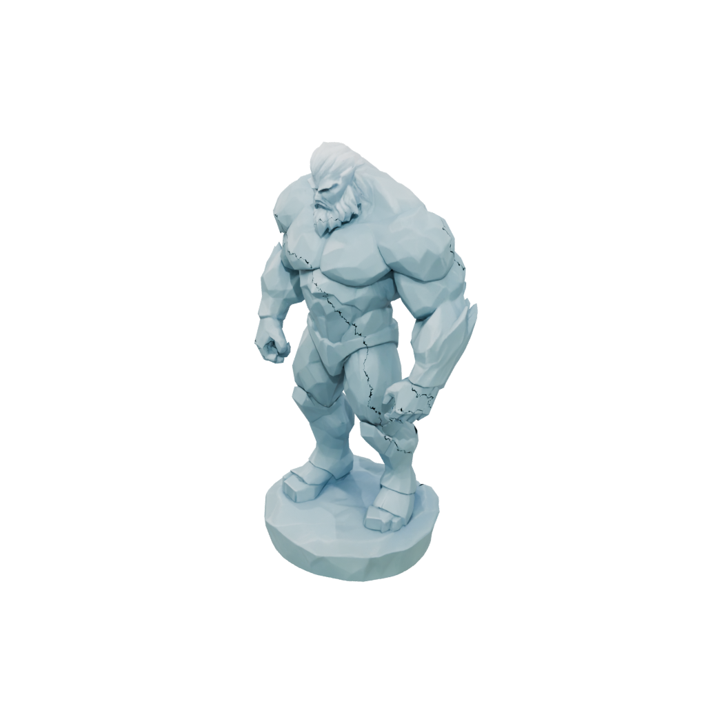 Low-Poly Relief Ice Elemental Titan