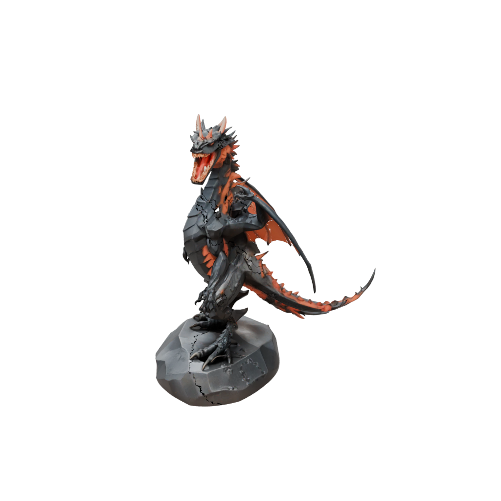 Low-Poly Relief Lava Drake