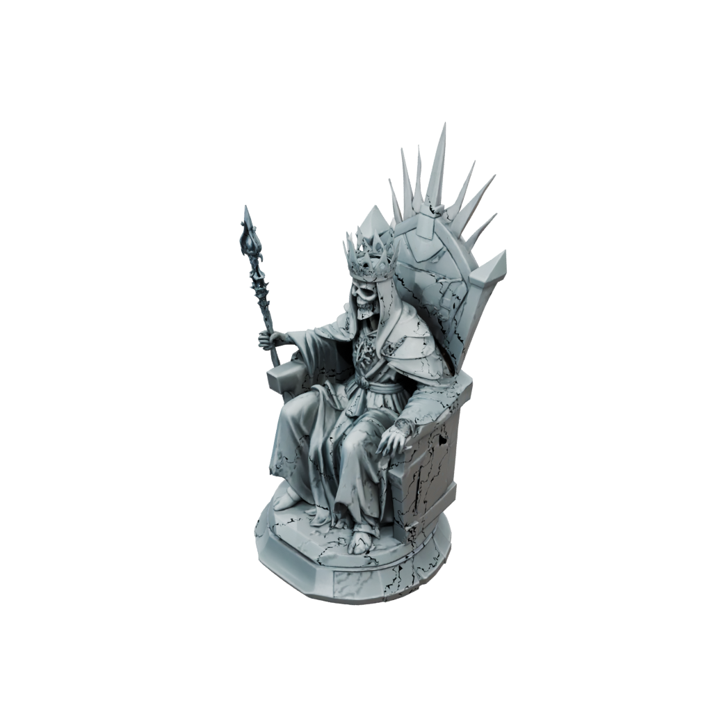 Low-Poly Relief Lich On Throne