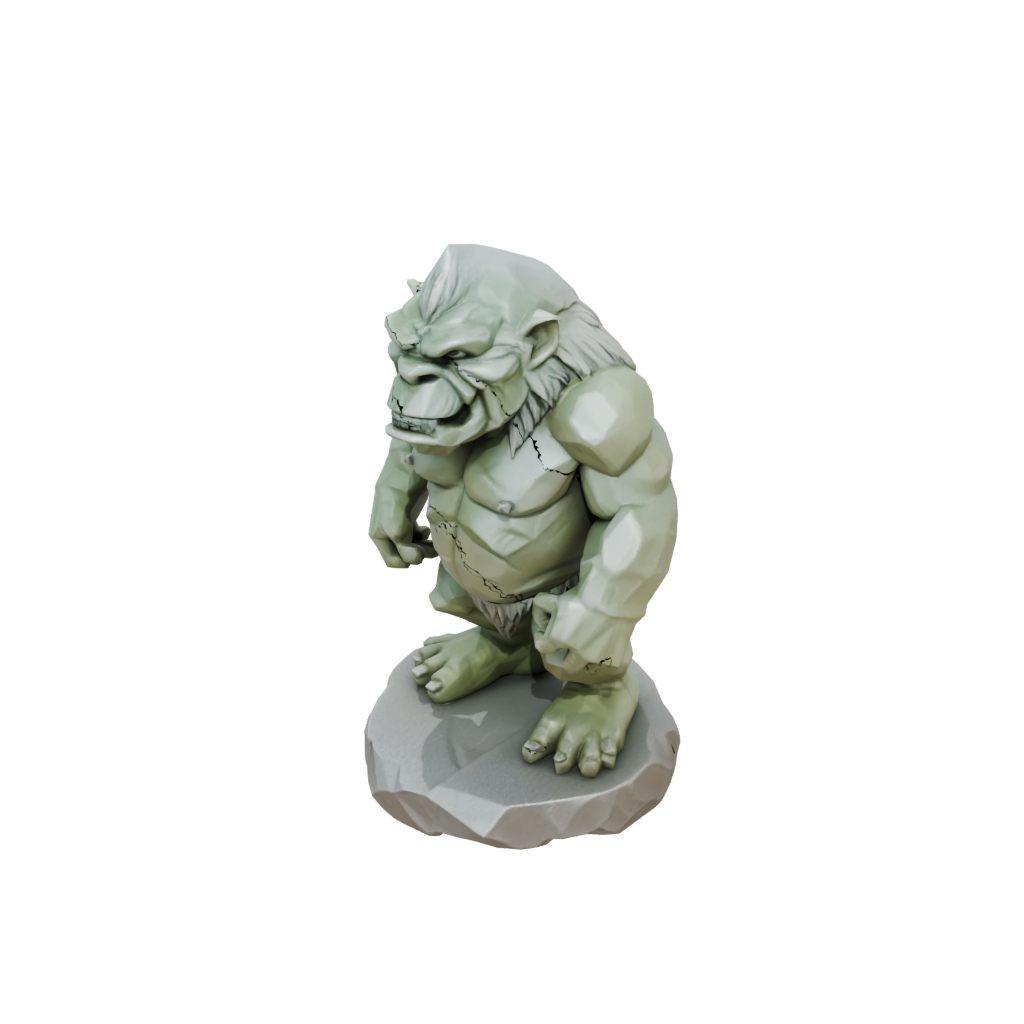Low-Poly Relief Rock Troll