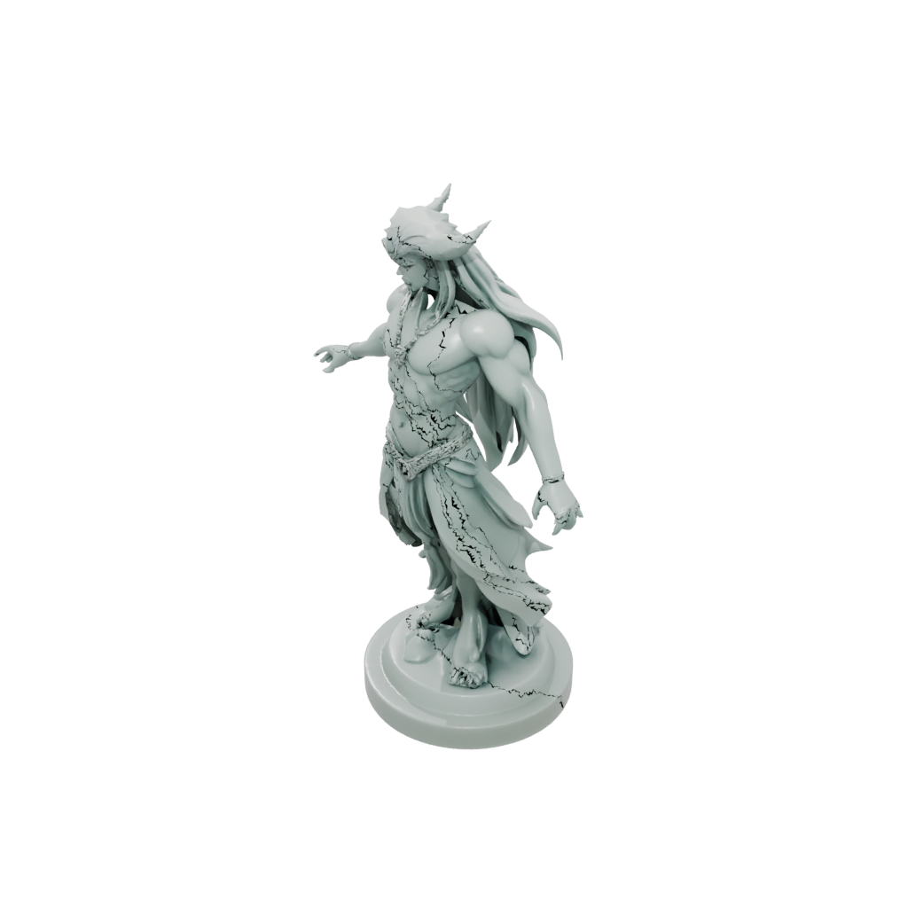Low-Poly Relief Storm Djinn