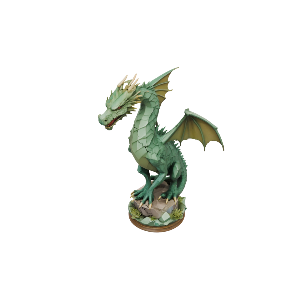 Low-Poly Relief Swamp Dragon