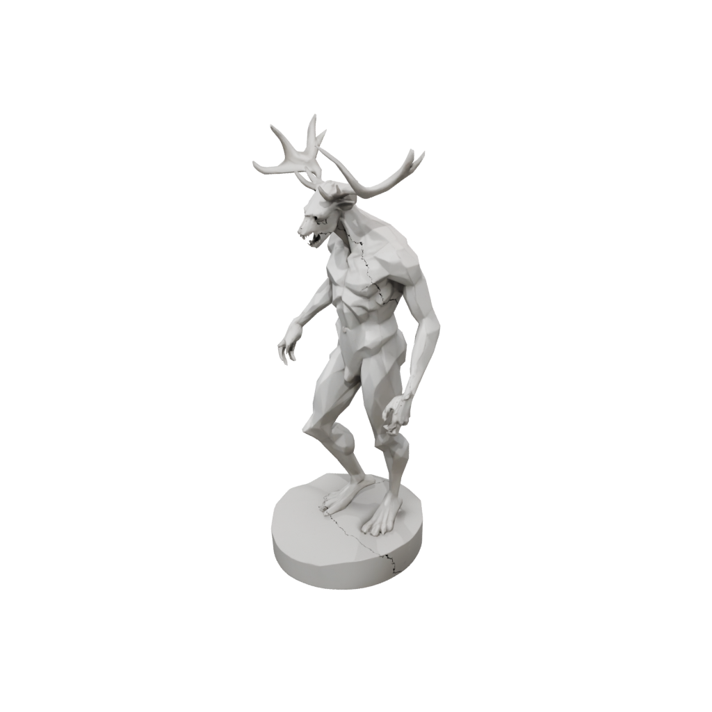 Low-Poly Relief Wendigo