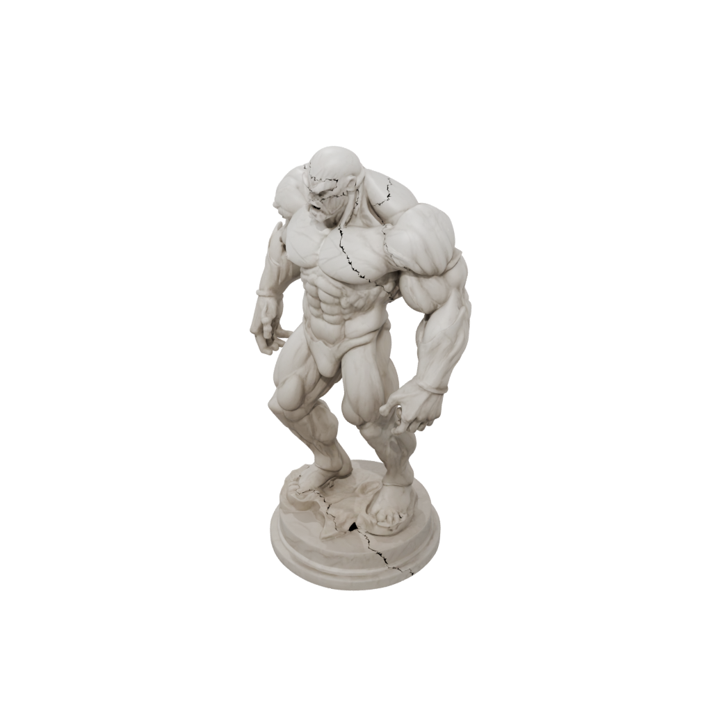 Marble Bust Earth Golem Colossus