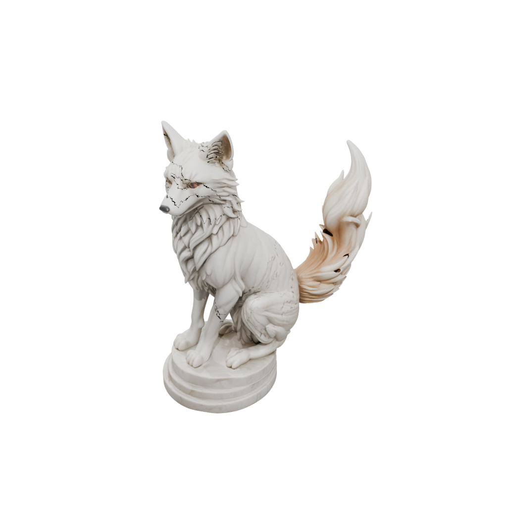 Marble Bust Kitsune Nine-Tail Fox