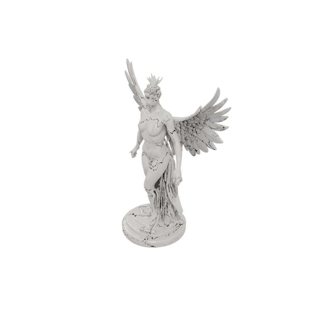 Marble Bust Phoenix Rising Sculpture