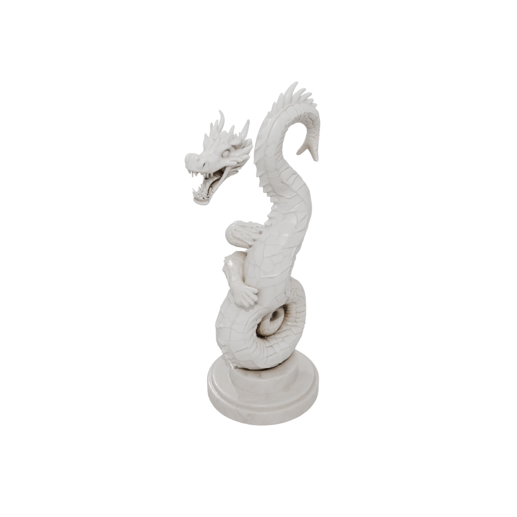 Marble Bust Sea Serpent Coiled Upright