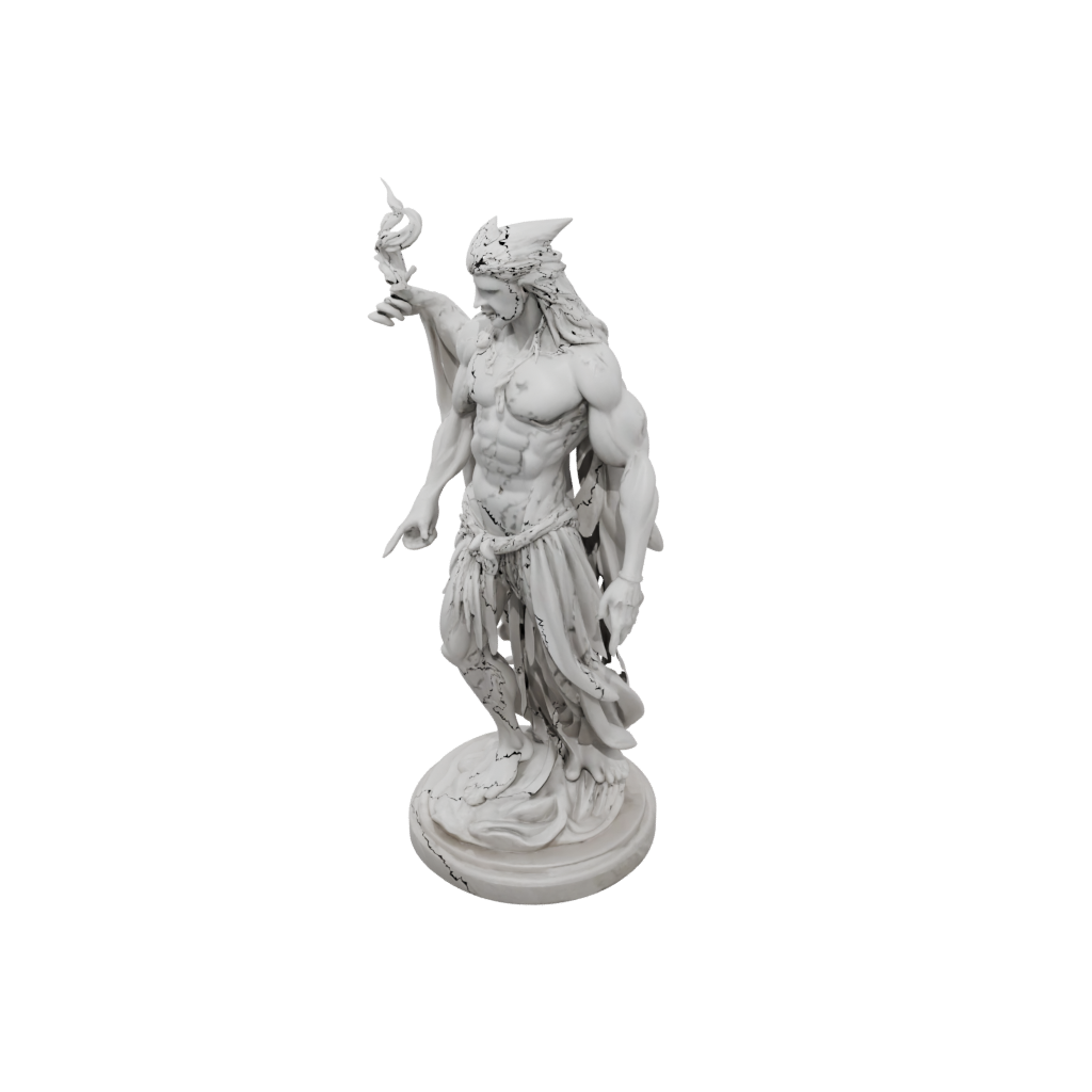 Marble Bust Storm Djinn