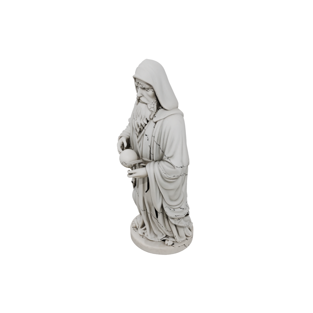 Marble Bust Wise Wizard Figure