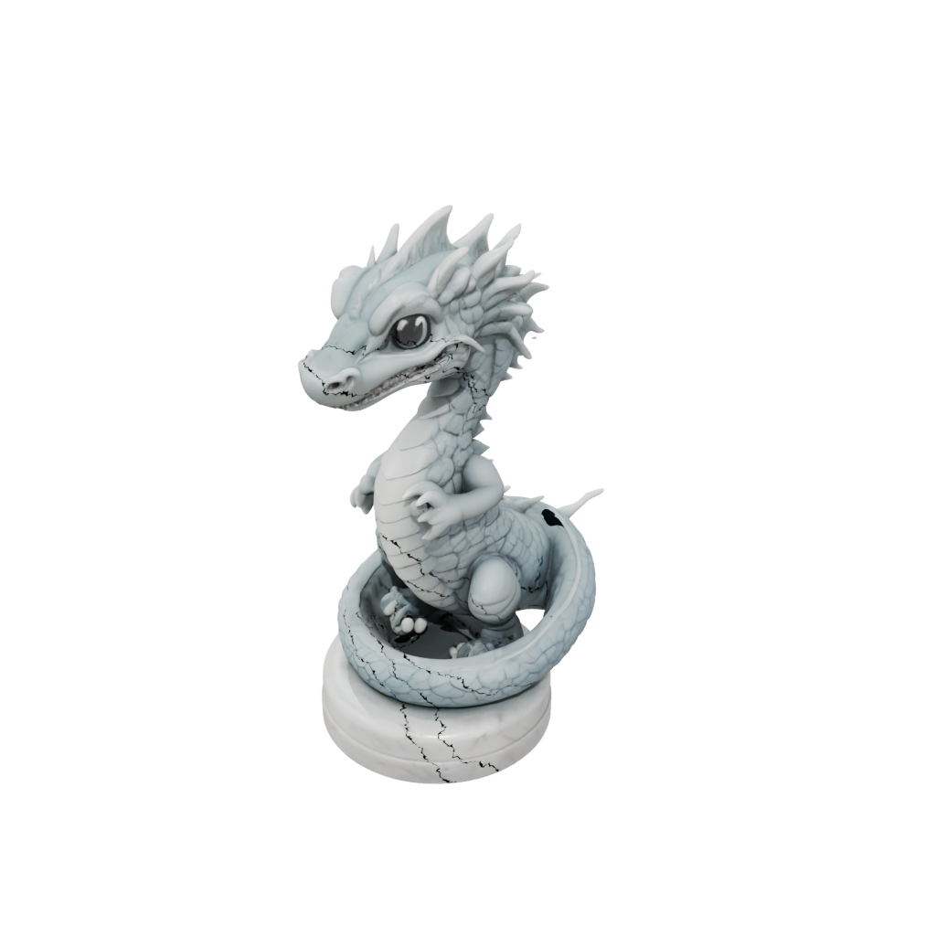 Marble Chibi Basilisk Serpent