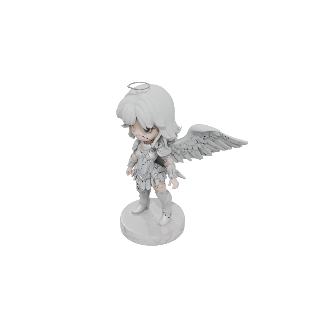Marble Chibi Celestial Angel Warrior