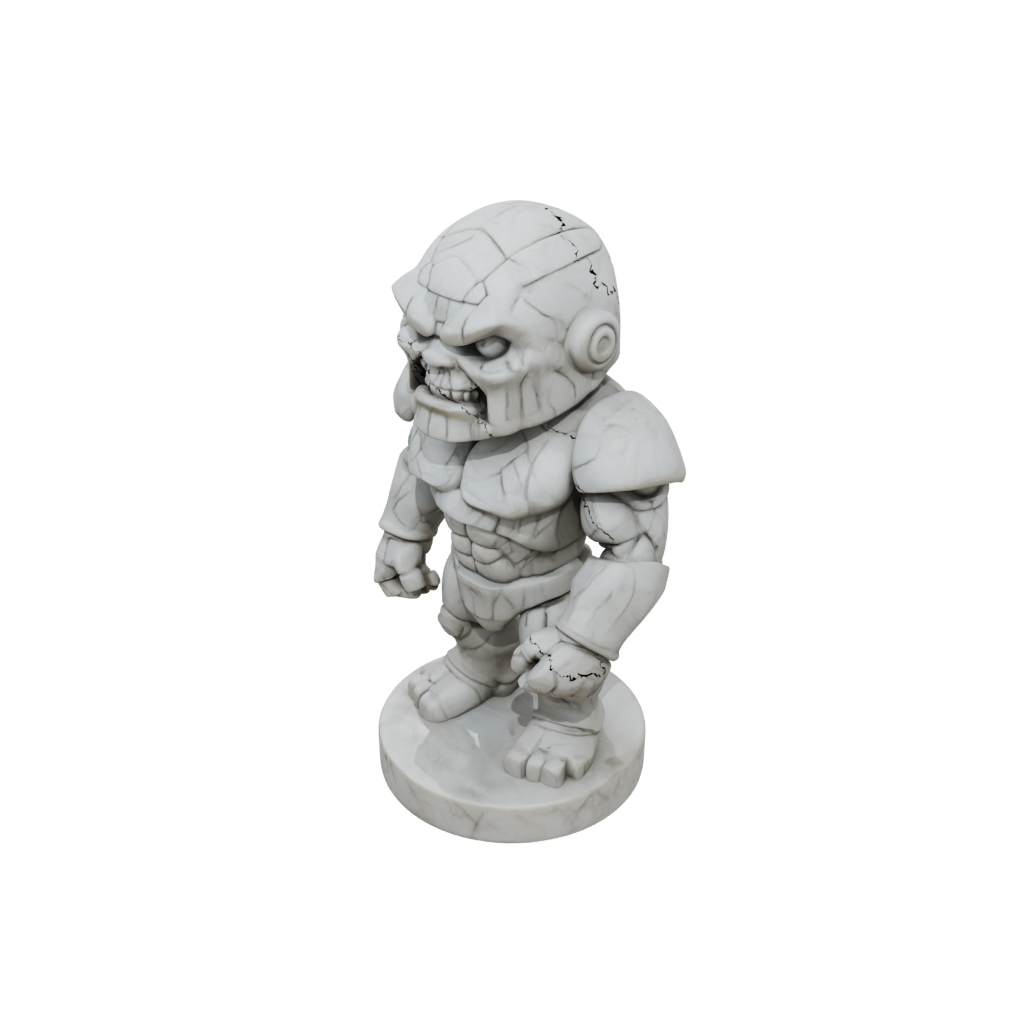Marble Chibi Earth Golem Colossus