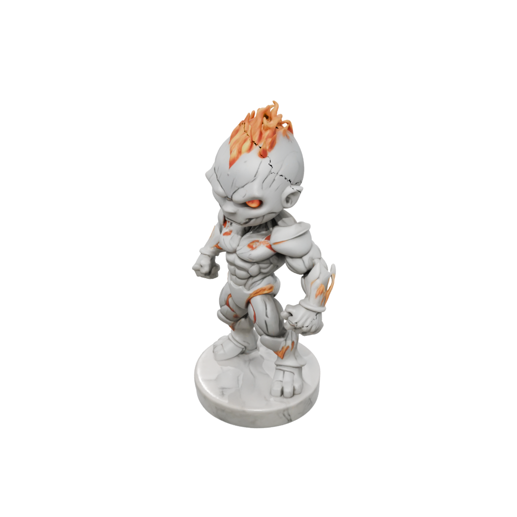 Marble Chibi Fire Elemental Titan