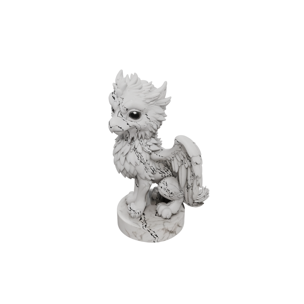 Marble Chibi Griffin Statue