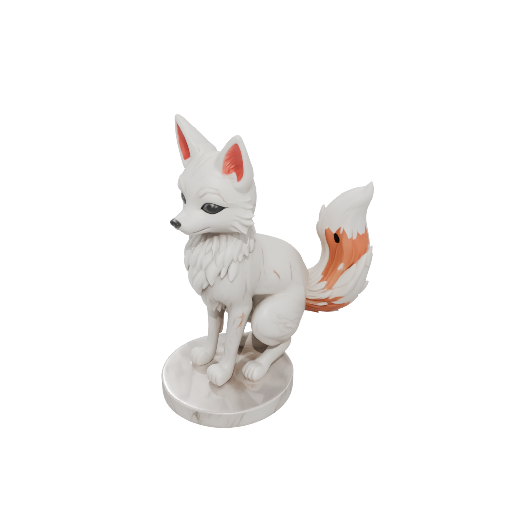 Marble Chibi Kitsune Nine-Tail Fox