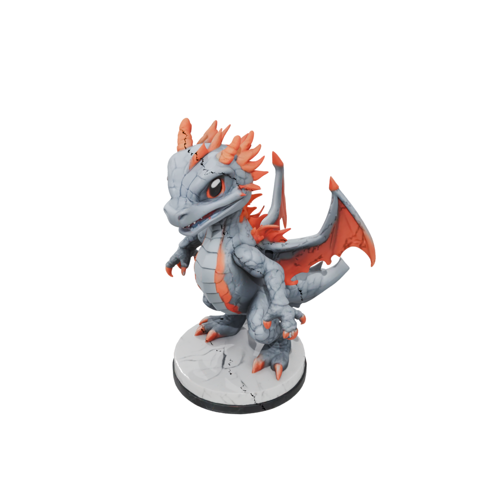 Marble Chibi Lava Drake
