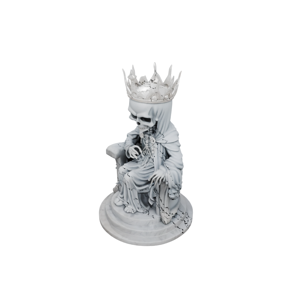 Marble Chibi Lich On Throne