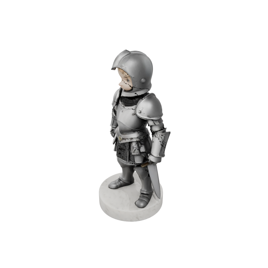 Marble Chibi Medieval Knight Statue