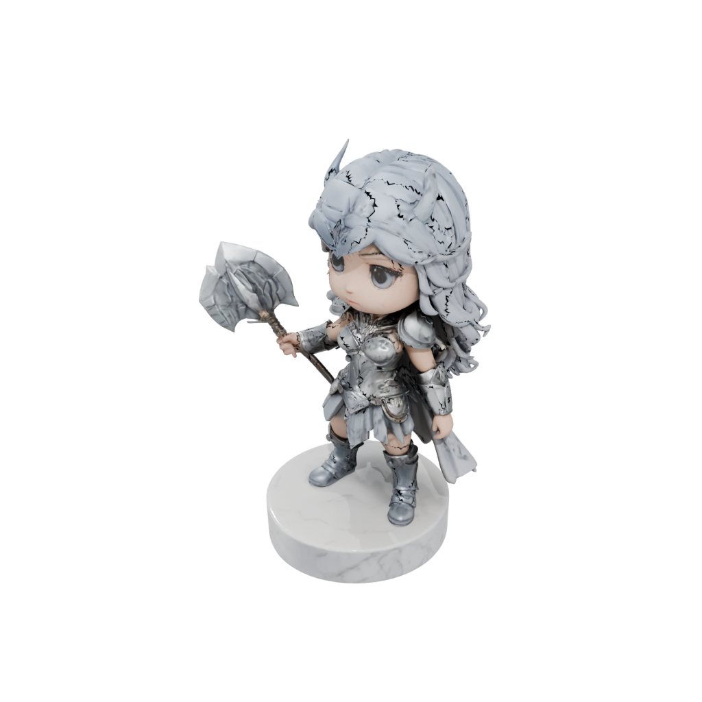 Marble Chibi Valkyrie Warrior Figure