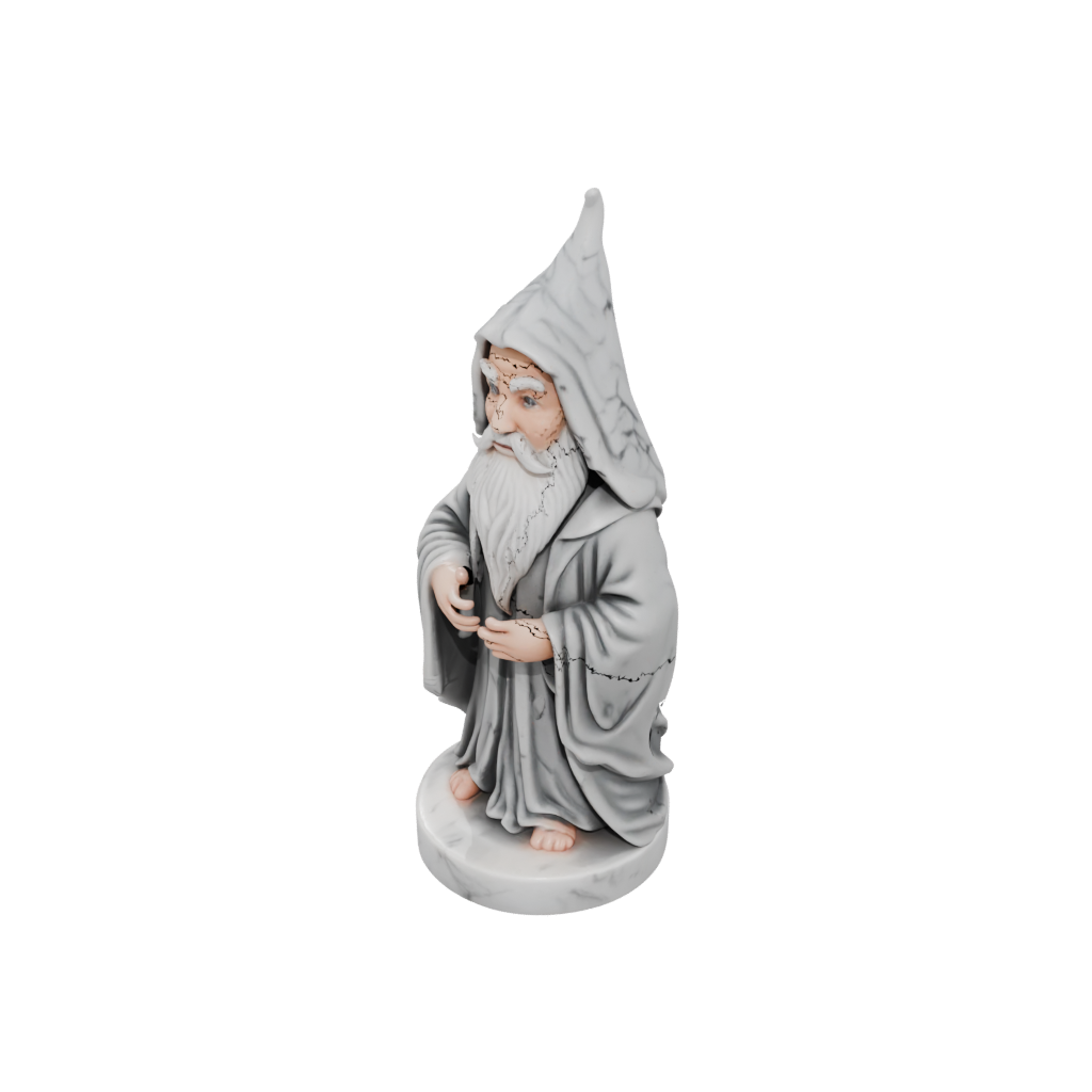 Marble Chibi Wise Wizard Figure