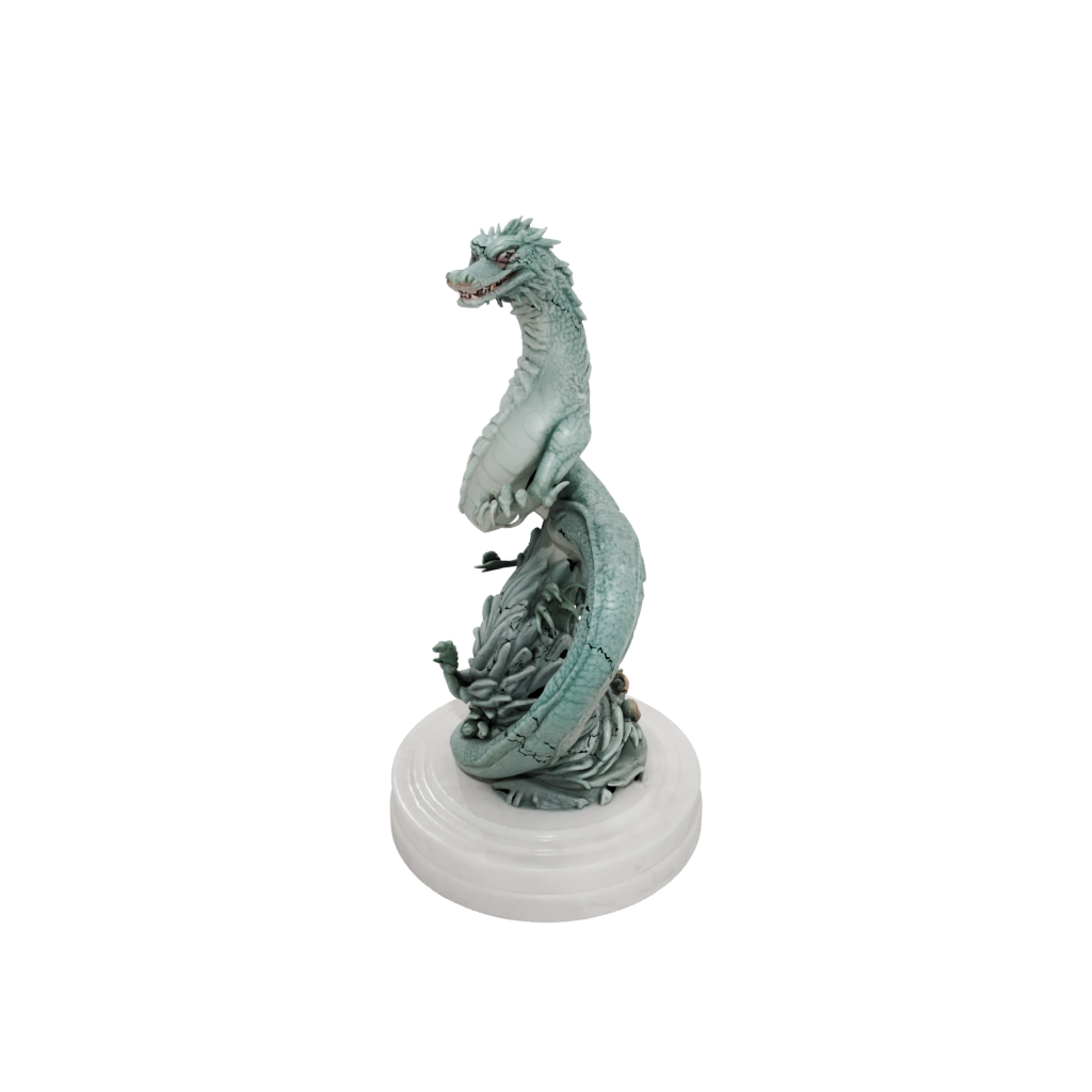 Marble Scene Basilisk Serpent