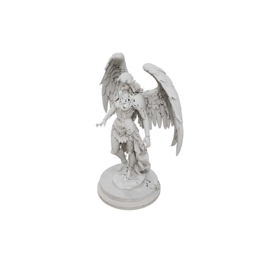 Marble Scene Celestial Angel Warrior