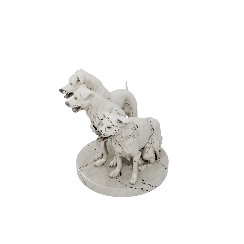 Marble Scene Cerberus Three-Headed Hound