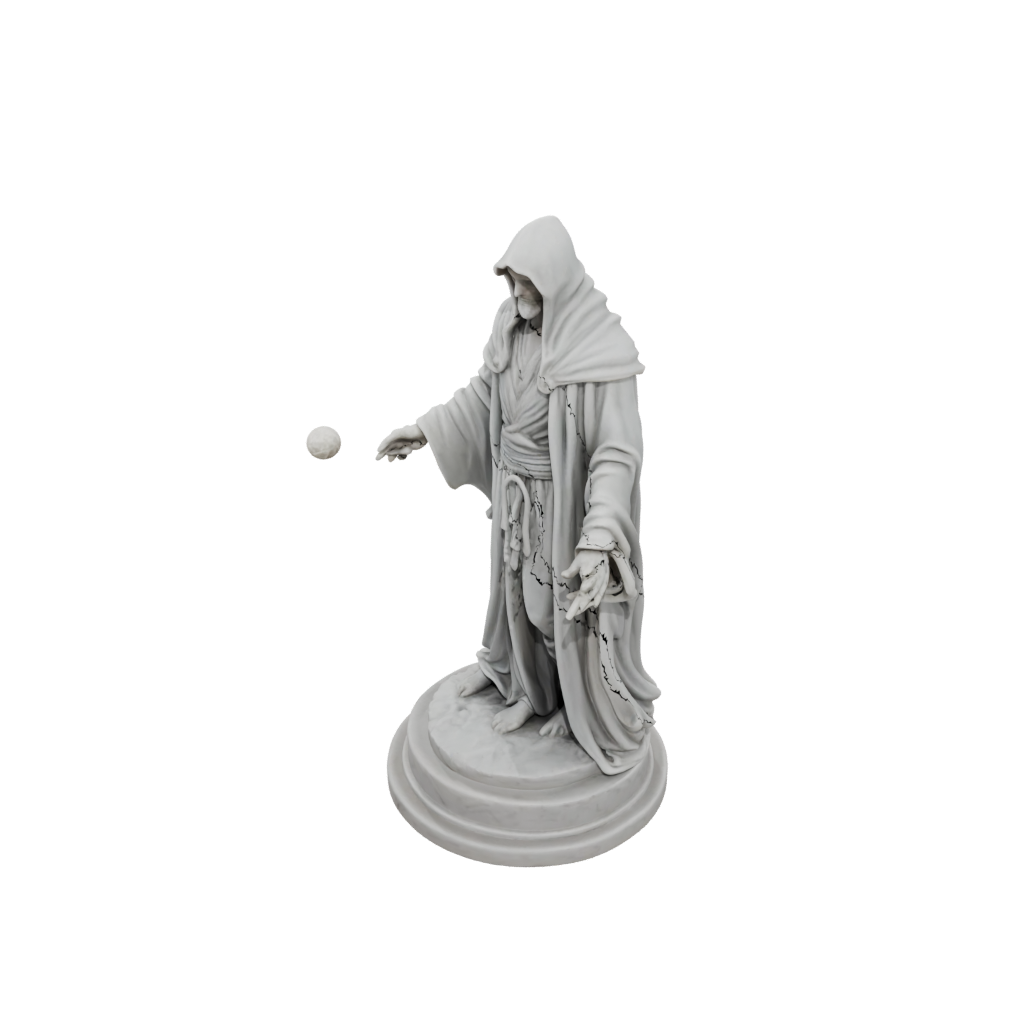 Marble Scene Dark Sorcerer Figurine