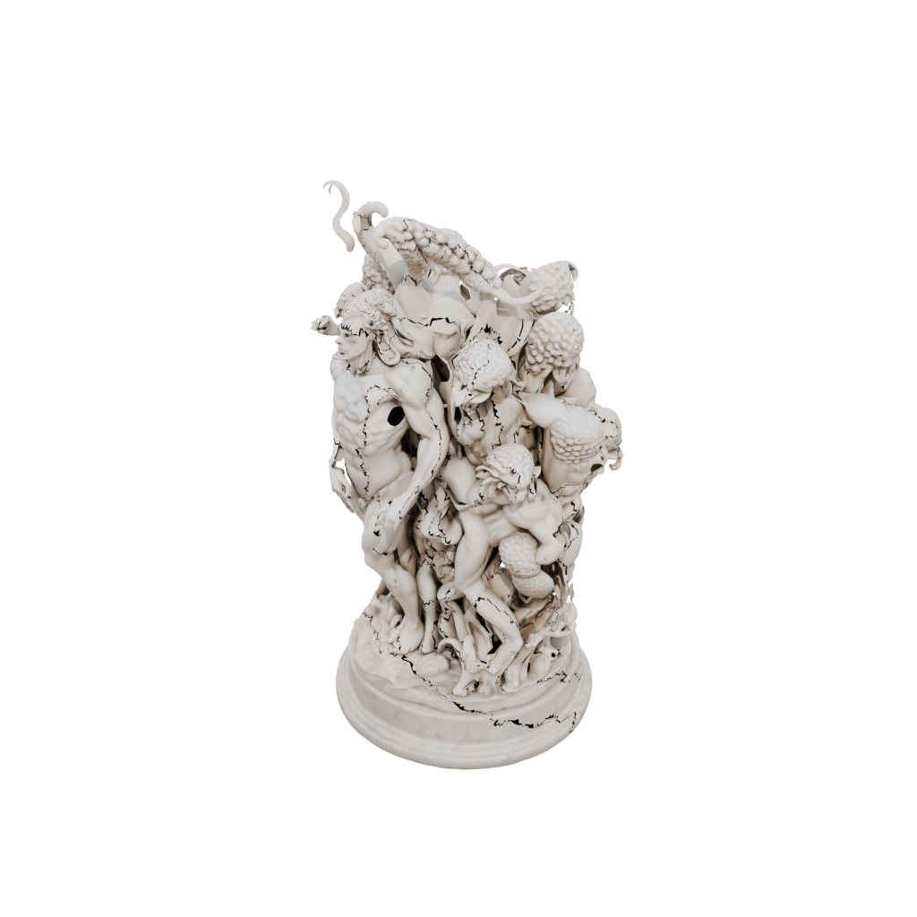 Marble Scene Hydra Multi-Headed