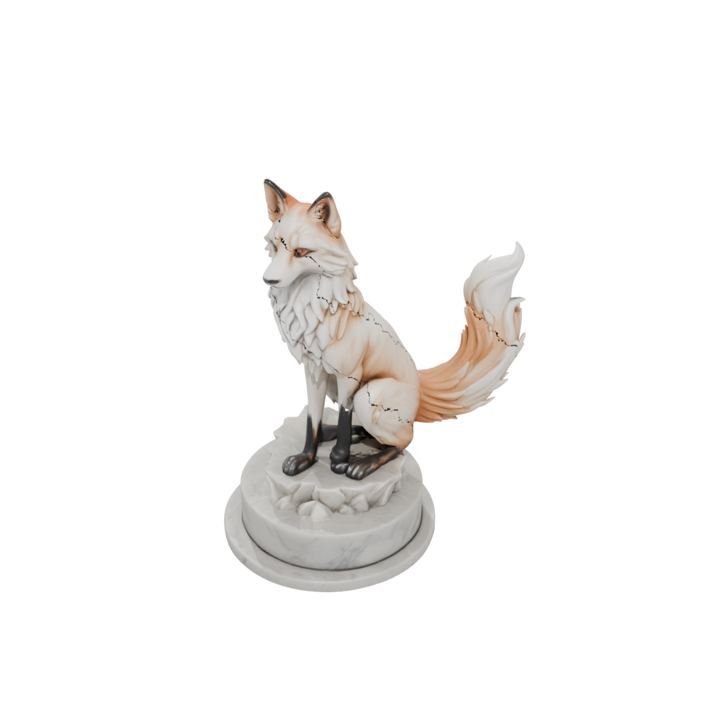 Marble Scene Kitsune Nine-Tail Fox