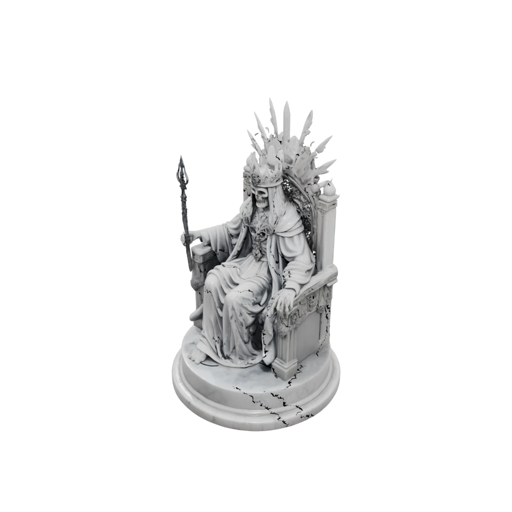 Marble Scene Lich On Throne