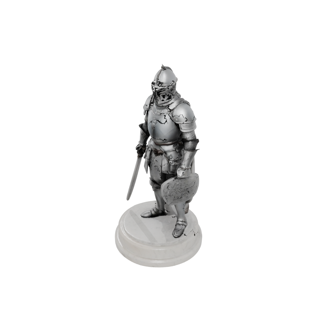 Marble Scene Medieval Knight Statue