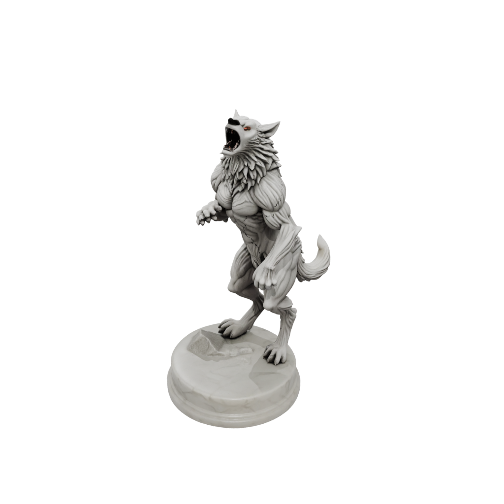 Marble Scene Werewolf Mid-Howl