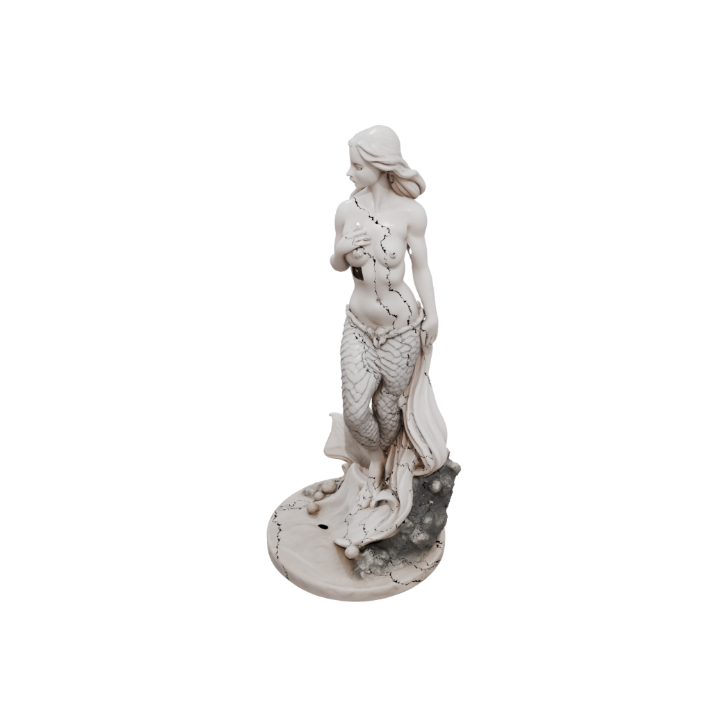 Marble Mermaid On A Rock