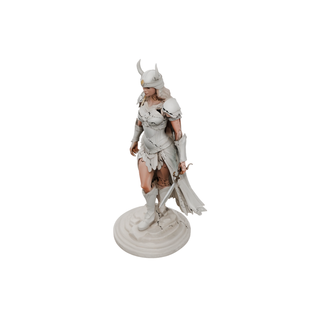 Marble Valkyrie Warrior Figure