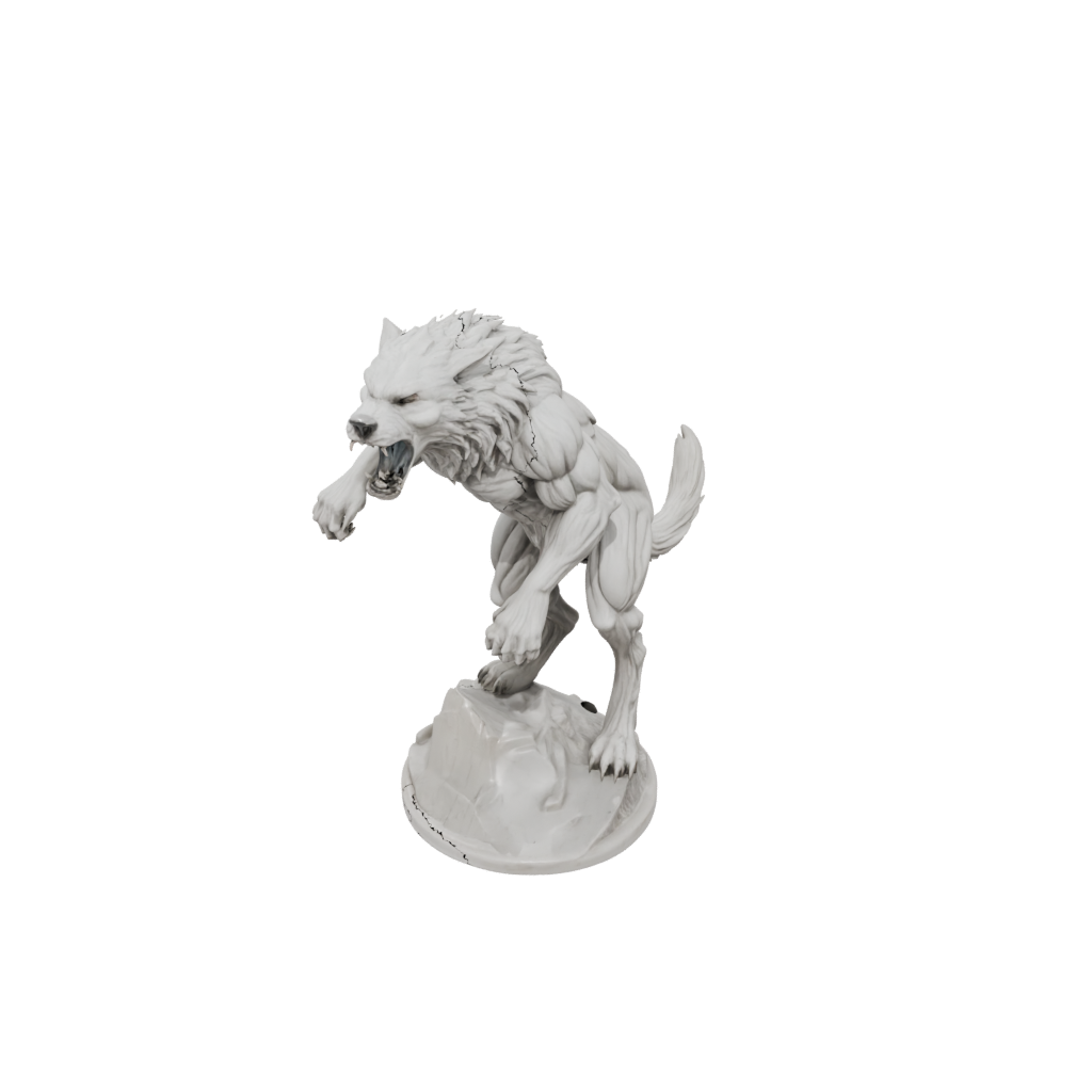 Marble Werewolf Mid-Howl