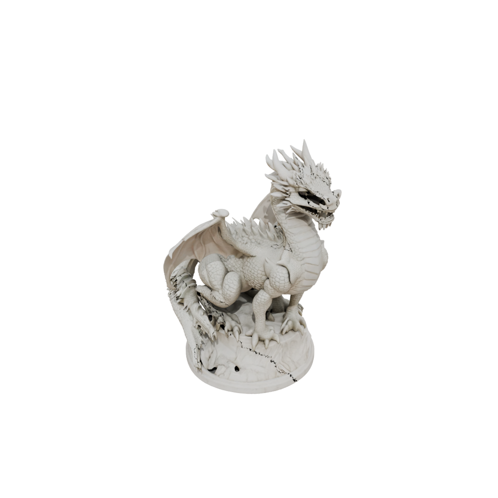 Marble Relief Ancient Dragon Perched On Rocks