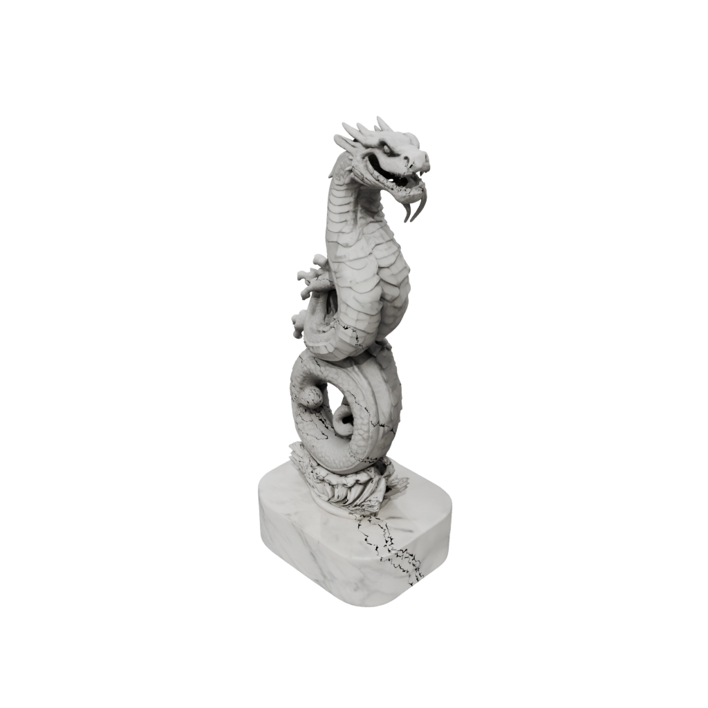 Marble Relief Basilisk Serpent