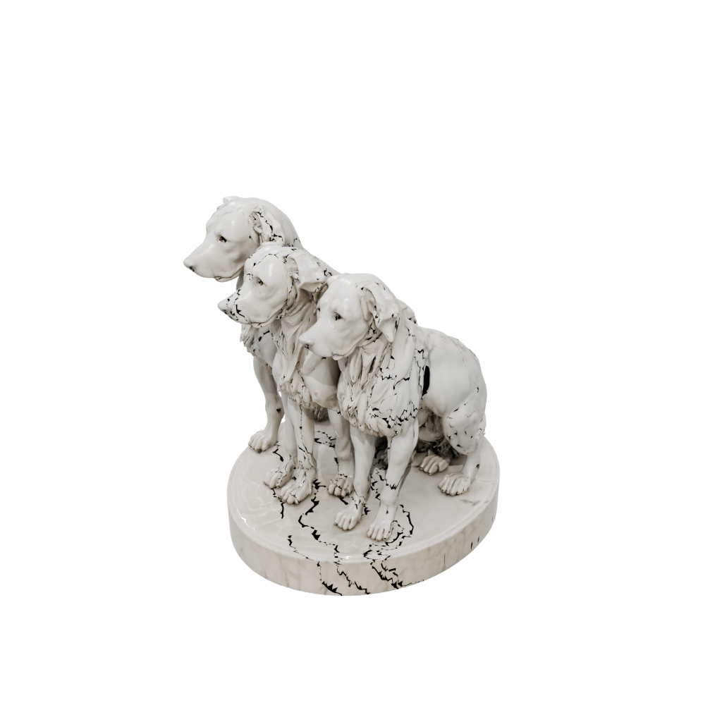 Marble Relief Cerberus Three-Headed Hound