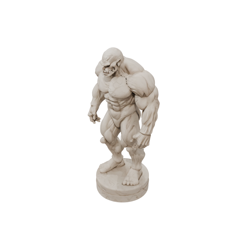 Marble Relief Earth Golem Colossus